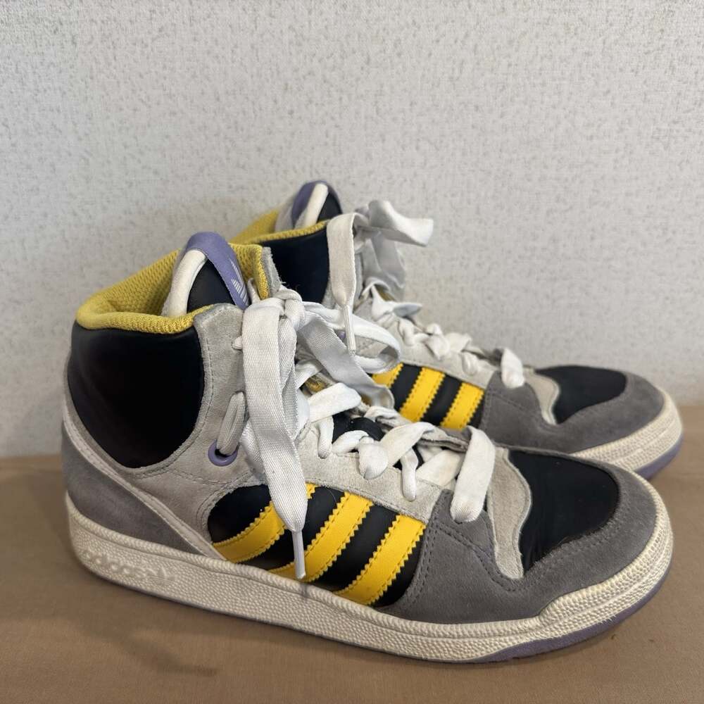 Adidas 2008 Hi Top Sneakers Purple/Yellow/Gray Men’s 7.5 Womens 9 009766 *read*